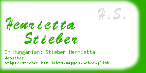henrietta stieber business card